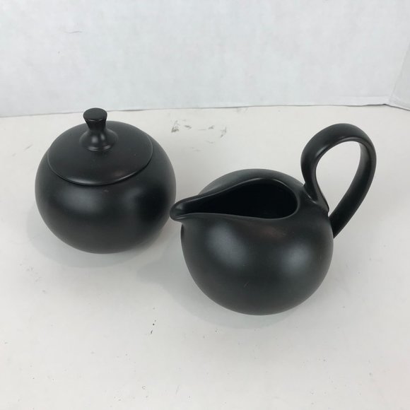 Brown ceramic Chantal Cream and Sugar Set - Picture 1 of 4